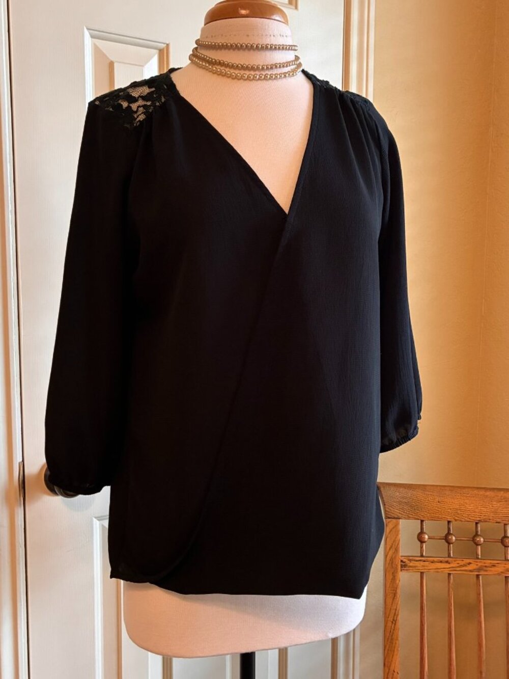 Ladies bobeau Black Blouse - Size M